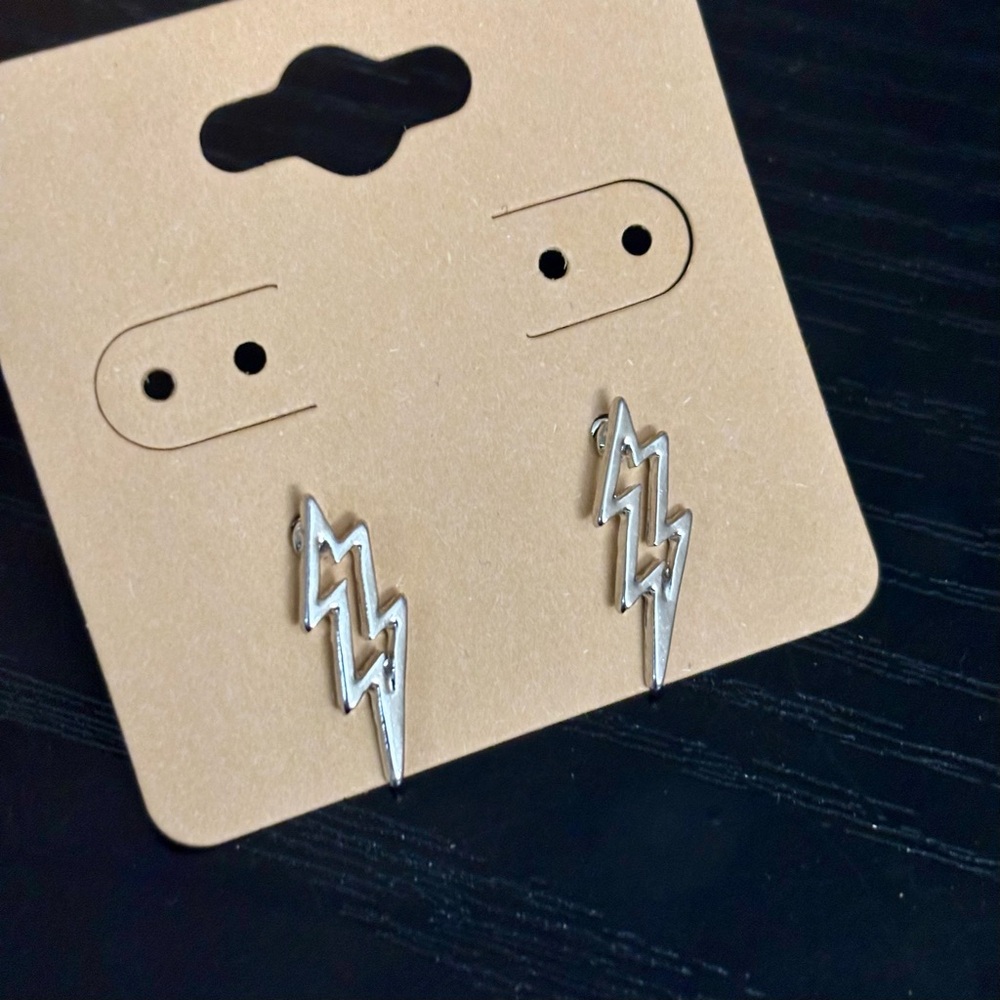Maurices Silver Lightning Bolt Earrings